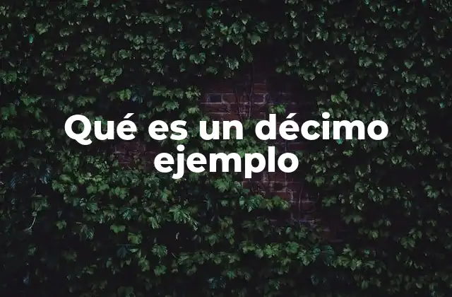 Qué es un Décimo Ejemplo