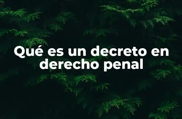 Qué es un Decreto en Derecho Penal