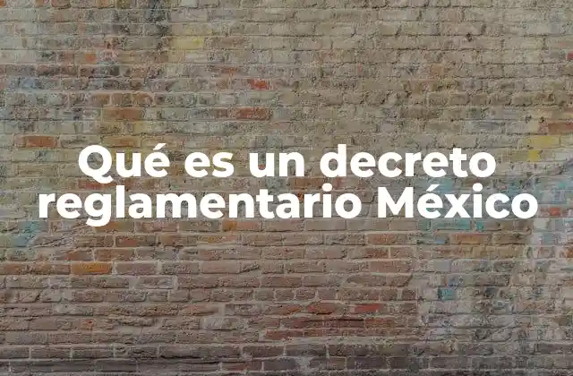Qué es un Decreto Reglamentario México