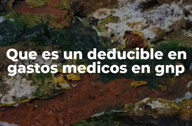 Que es un Deducible en Gastos Medicos en Gnp