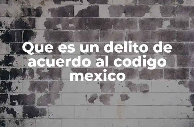 Que es un Delito de Acuerdo Al Codigo Mexico