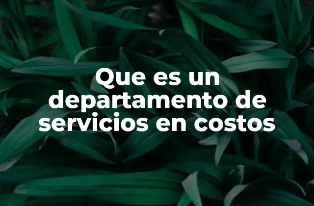Que es un Departamento de Servicios en Costos 2 La importancia de los departamentos de apoyo en la estructura organizacional