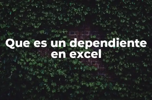 Que es un Dependiente en Excel