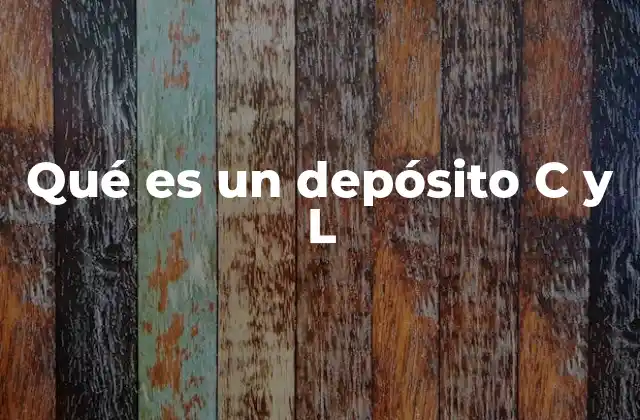Qué es un Depósito C y L
