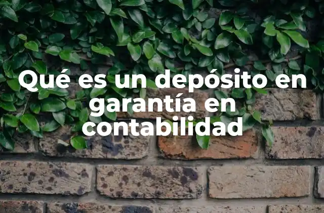 Qué es un Depósito en Garantía en Contabilidad