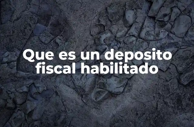 Que es un Deposito Fiscal Habilitado