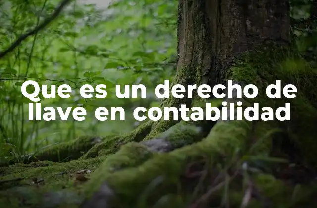 Que es un Derecho de Llave en Contabilidad