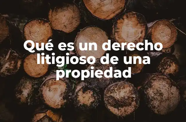 Qué es un Derecho Litigioso de una Propiedad