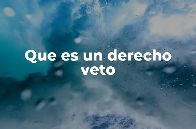 Que es un Derecho Veto