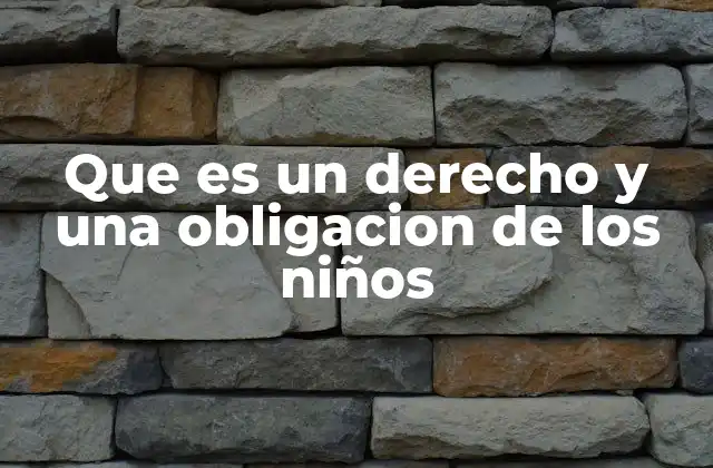 Que es un Derecho y una Obligacion de los Niños