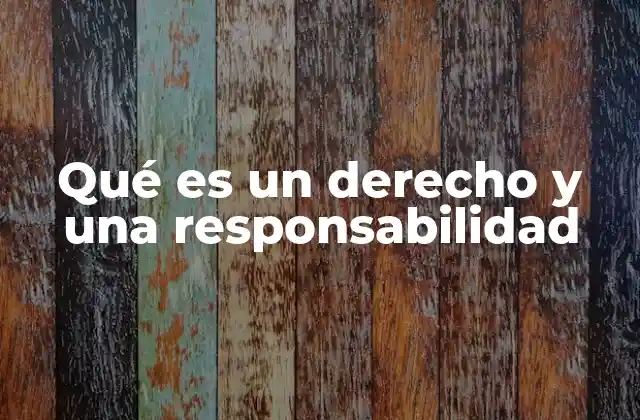 Qué es un Derecho y una Responsabilidad 2 La interdependencia entre lo que se puede y lo que se debe