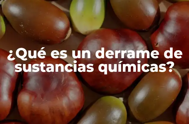 ¿qué es un Derrame de Sustancias Químicas?