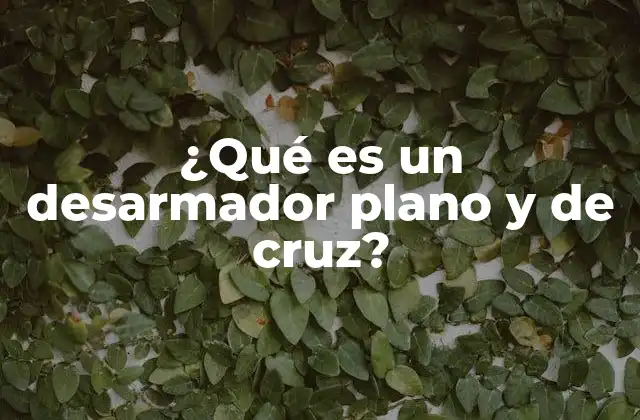 ¿qué es un Desarmador Plano y de Cruz?