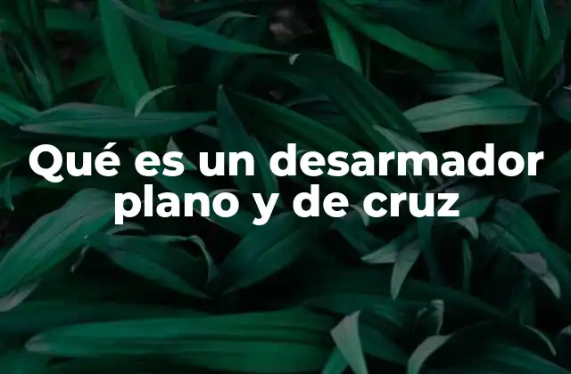 Qué es un Desarmador Plano y de Cruz