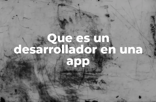 Que es un Desarrollador en una App