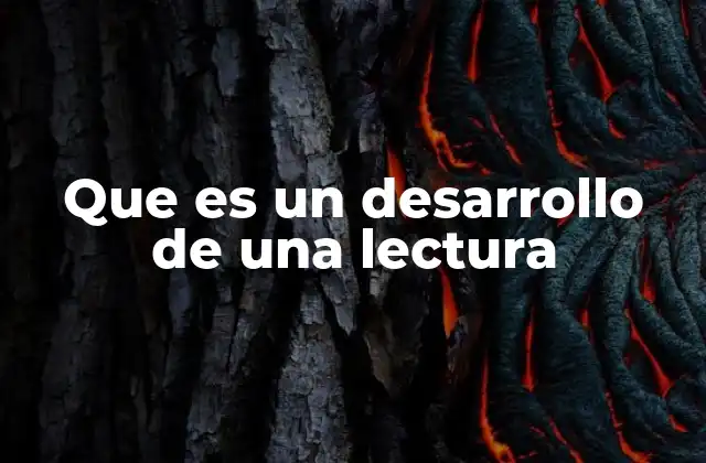 Que es un Desarrollo de una Lectura