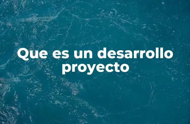 Que es un Desarrollo Proyecto