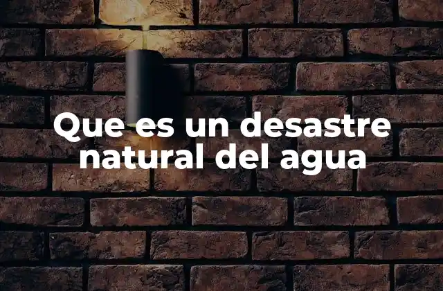 Que es un Desastre Natural Del Agua