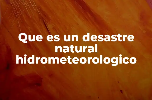 Que es un Desastre Natural Hidrometeorologico