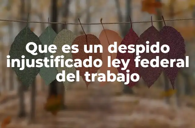 Que es un Despido Injustificado Ley Federal Del Trabajo