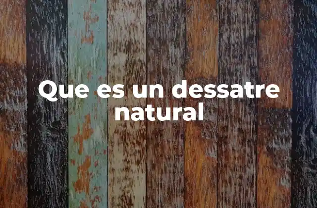 Que es un Dessatre Natural