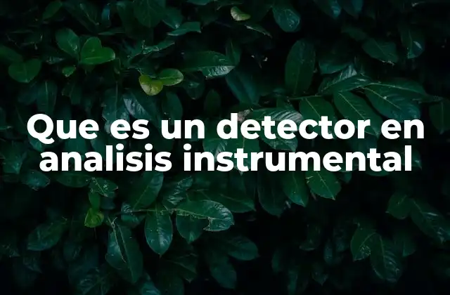 Que es un Detector en Analisis Instrumental 2 El rol del detector en el flujo de un instrumento analítico