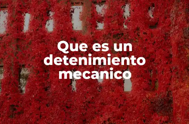 Que es un Detenimiento Mecanico