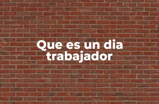 Que es un Dia Trabajador