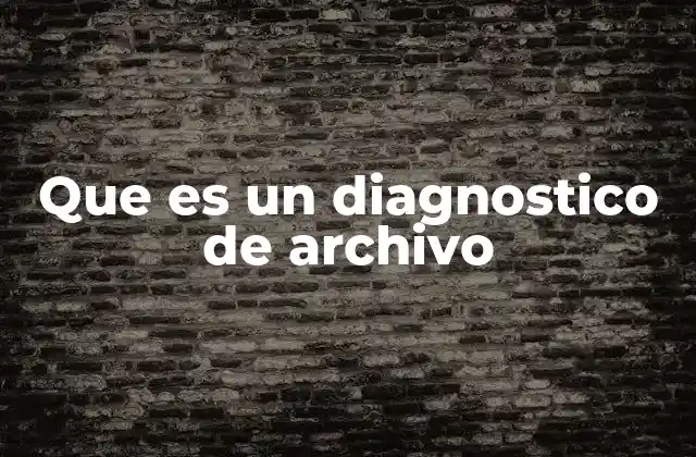 Que es un Diagnostico de Archivo