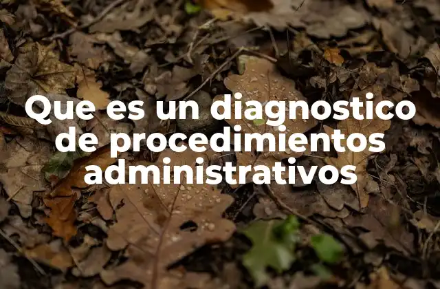 Que es un Diagnostico de Procedimientos Administrativos