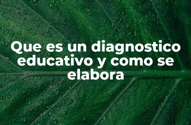 Que es un Diagnostico Educativo y como Se Elabora