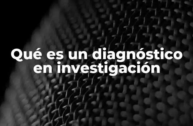 Qué es un Diagnóstico en Investigación