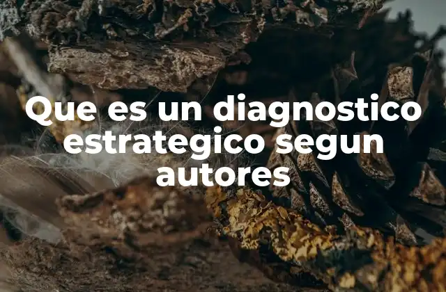 Que es un Diagnostico Estrategico Segun Autores