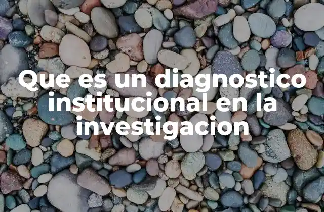 Que es un Diagnostico Institucional en la Investigacion