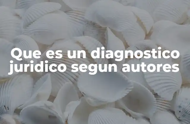 Que es un Diagnostico Juridico Segun Autores