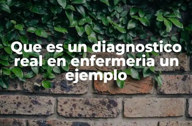 Que es un Diagnostico Real en Enfermeria un Ejemplo