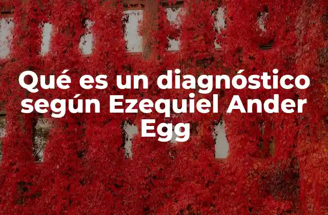 Qué es un Diagnóstico según Ezequiel Ander Egg 2 El diagnóstico como herramienta de análisis crítico
