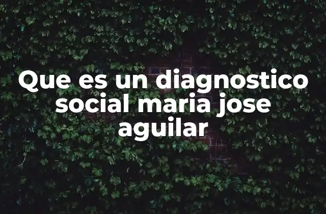 Que es un Diagnostico Social Maria Jose Aguilar