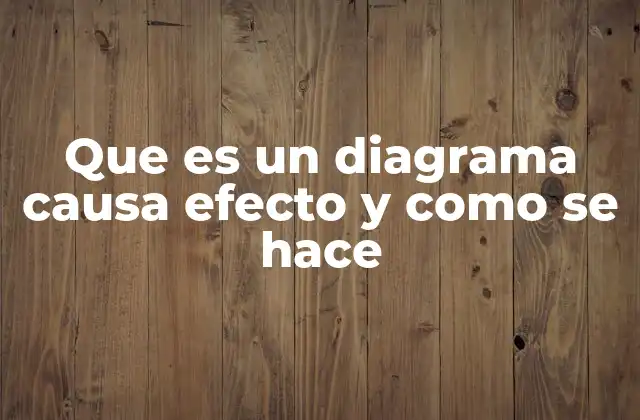 Que es un Diagrama Causa Efecto y como Se Hace