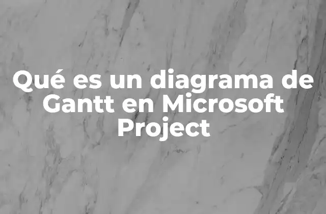 Qué es un Diagrama de Gantt en Microsoft Project