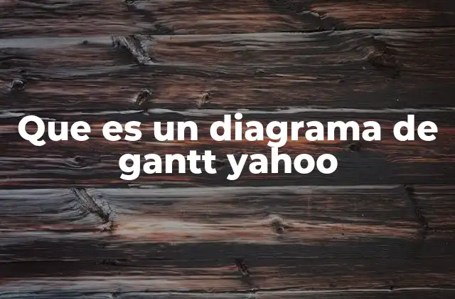 Que es un Diagrama de Gantt Yahoo