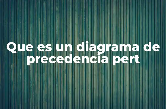 Que es un Diagrama de Precedencia Pert