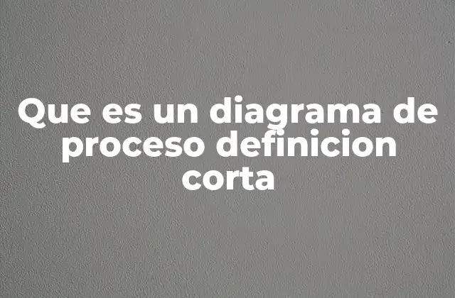 Que es un Diagrama de Proceso Definicion Corta
