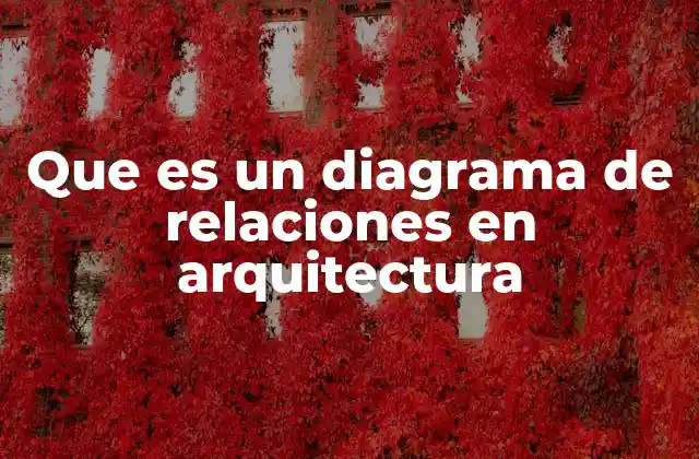 Que es un Diagrama de Relaciones en Arquitectura