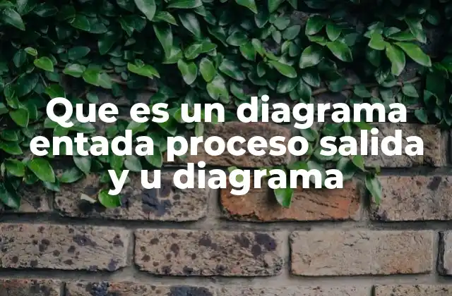 Que es un Diagrama Entada Proceso Salida y u Diagrama