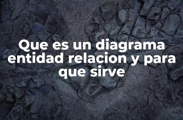 Que es un Diagrama Entidad Relacion y para que Sirve