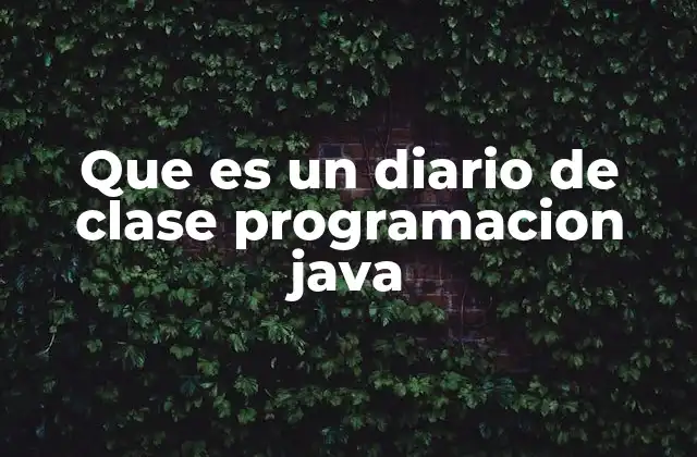 Que es un Diario de Clase Programacion Java