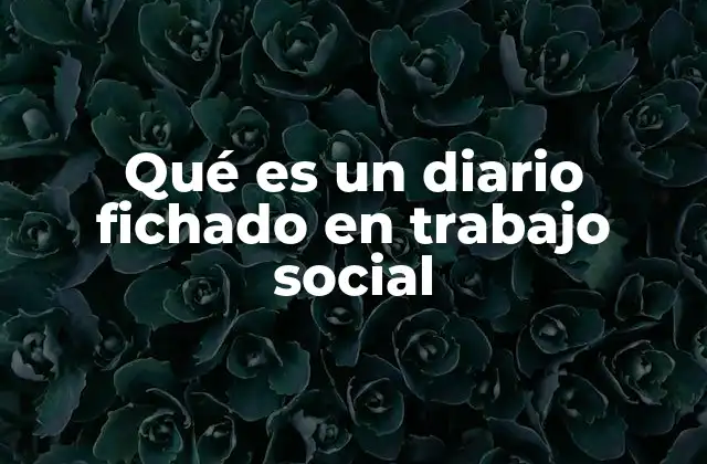 Qué es un Diario Fichado en Trabajo Social