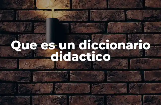Que es un Diccionario Didactico