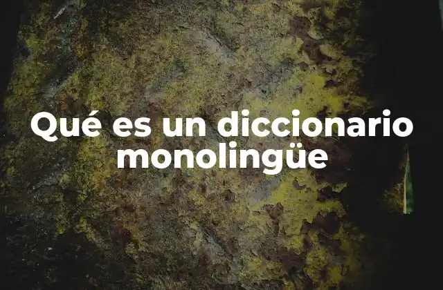 Qué es un Diccionario Monolingüe